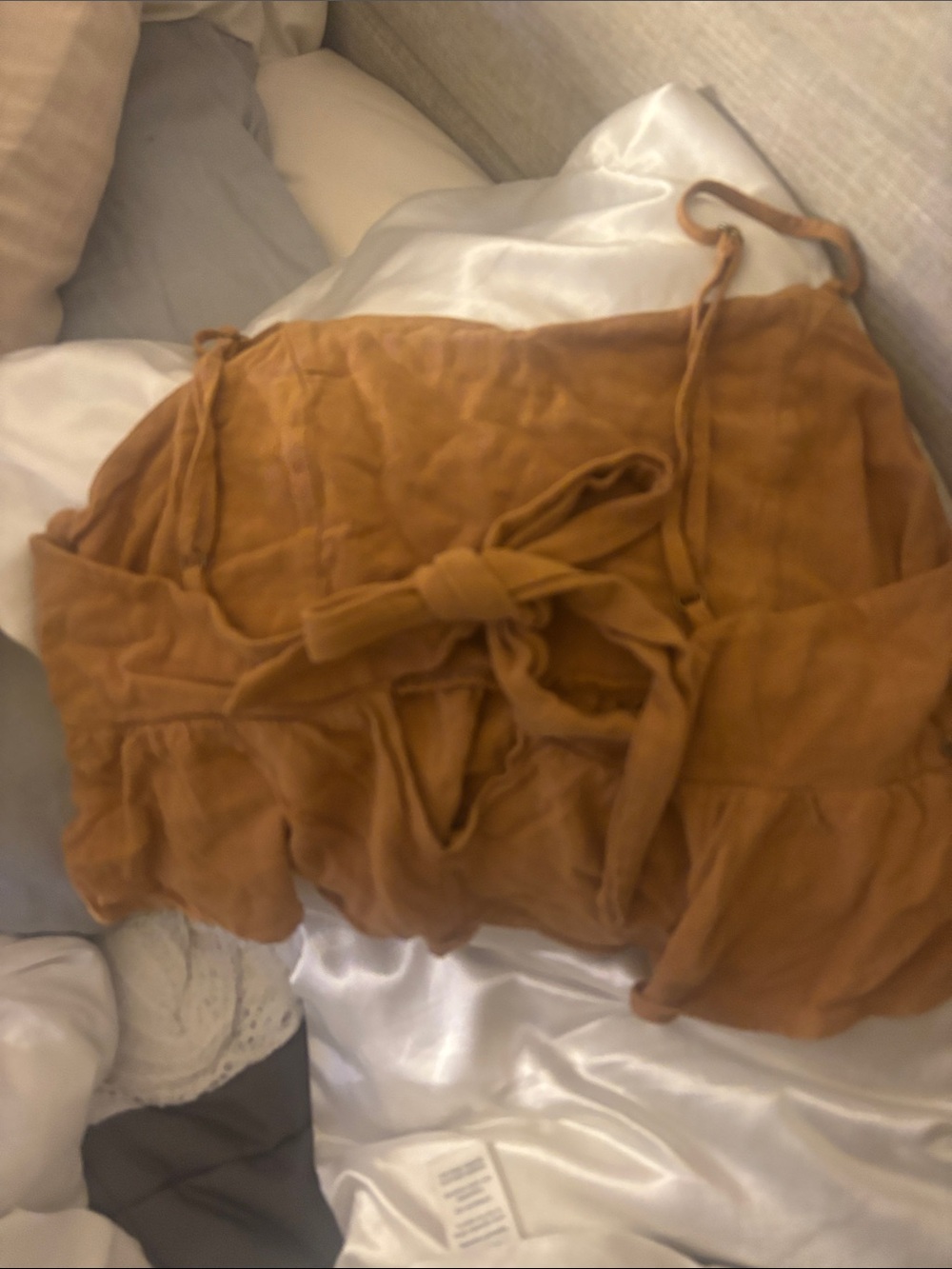 Rusty Mustard Ruffle Tie-Back Cami - Picture 2 of 3